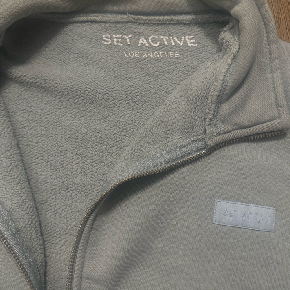 Set Active Light Blue Quarter Zip Sweatshirt - image 2